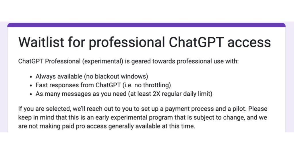 Launch of ChatGPT premium version
